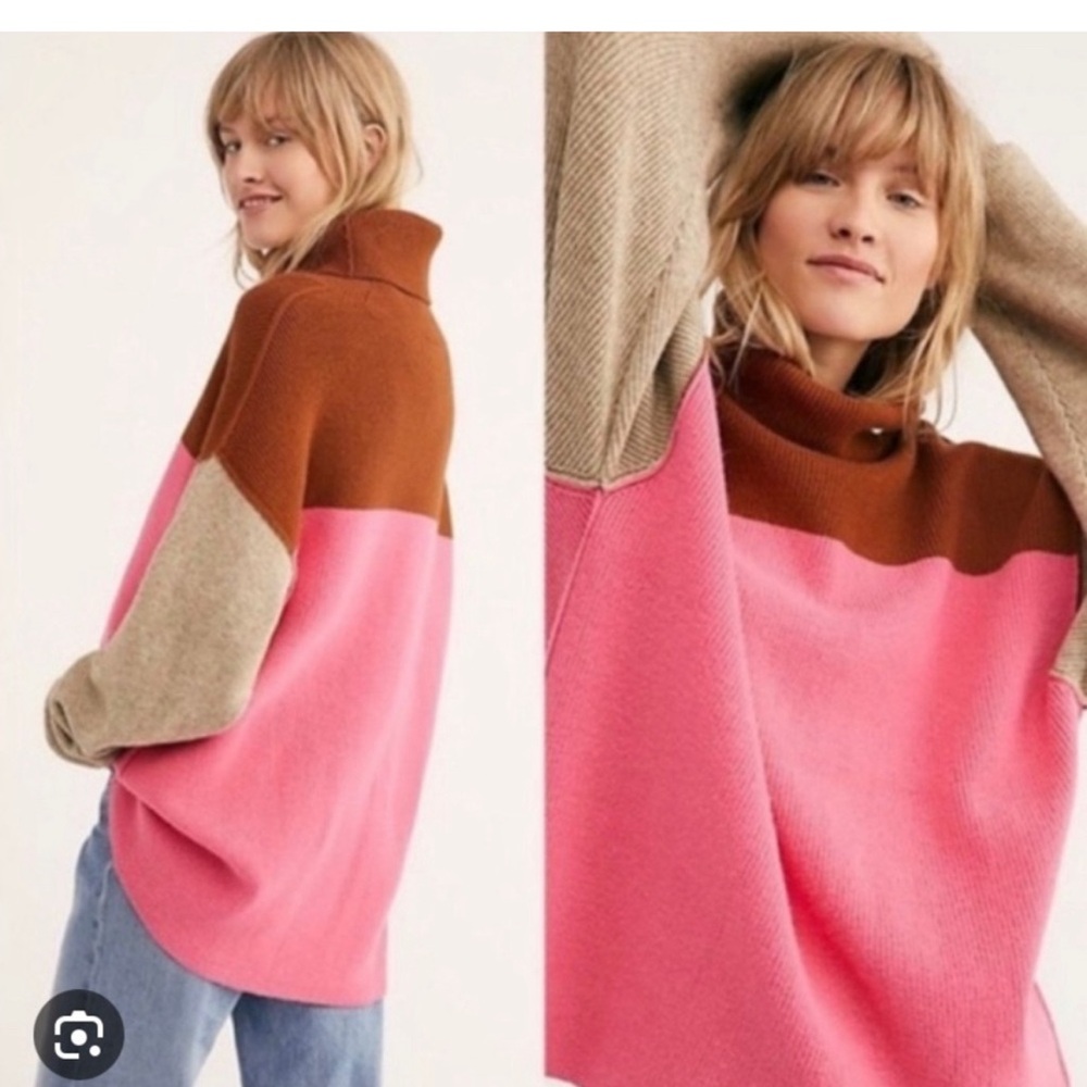 Free people women’s color block sweater size small